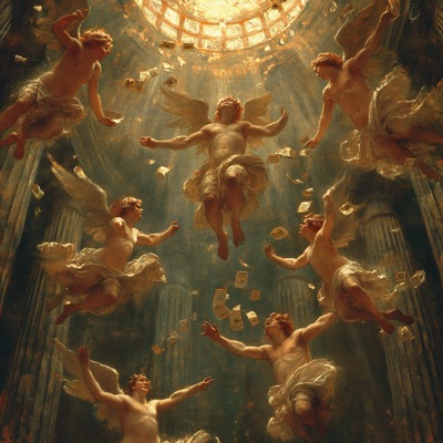 Un triángulo con un ojo dentro encima de un billete de 500