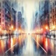 Rainy City Streets Single