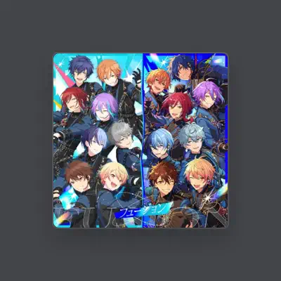 Listen to DI:Verse/Akito Shinonome(CV.Fumiya Imai),Toya Aoyagi(CV.Kento Ito),Tsukasa Tenma(CV.Daisuke Hirose),Rui Kamishiro(CV.Shunichi Toki),Chiaki Morisawa(CV.Yuichi Jose),Jun Sazanami(CV.Yuma Uchida),Izumi Sena(CV.Masami Ito),Natsume Sakasaki(CV.Kenji Nojima), watch music videos, read bio, see tour dates & more!