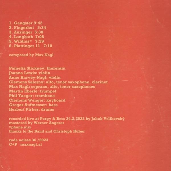 Max Nagl Ensemble live at Porgy & Bess, Vol. 5