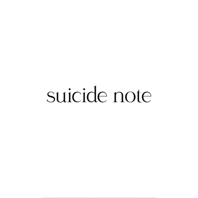 suicide note - Single