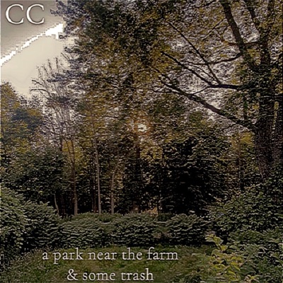 a park near the farm & some trash