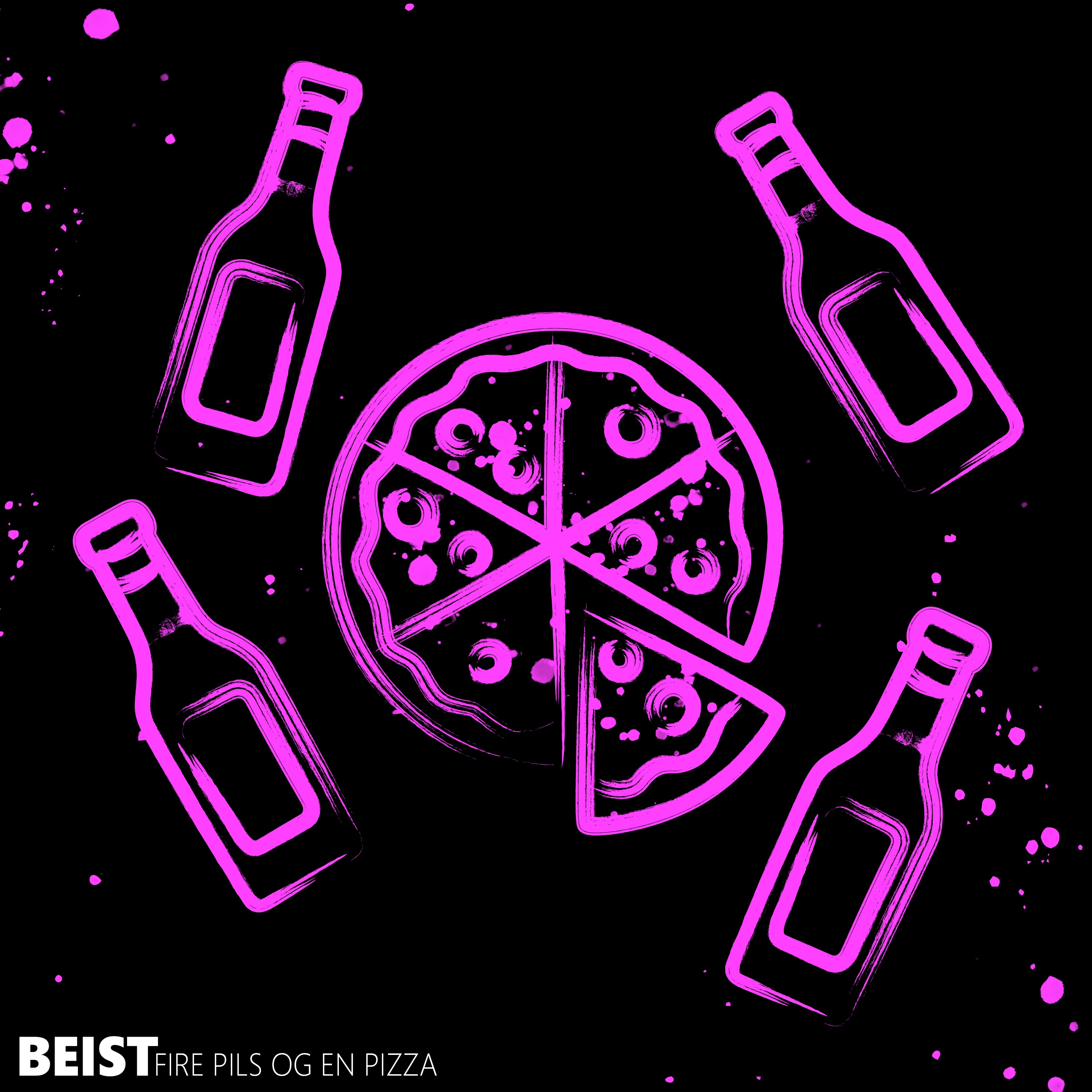 Fire pils og en pizza - Single