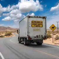 peligro carga larga y ancha
