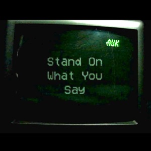 STAND ON WHAT YOU SAY