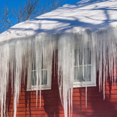 frost covered roof tops - Single