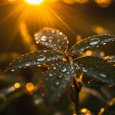 JET KARSITO - Golden Light on Dewy Leaves