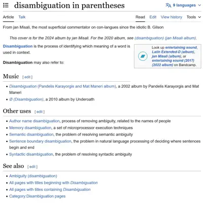 Listen to Disambiguation In Parentheses - EP by Jan Misali
