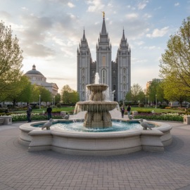 Fountain On Temple James Dillon