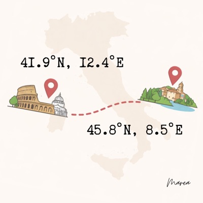 41.9°N, 12.4°E - 45.8°N,8.5°E - Single