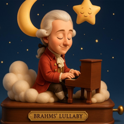 Mozart Brahms Lullaby (Gentle Music Box Lullaby for Babies) - Bidik Kids Songs Cover Art