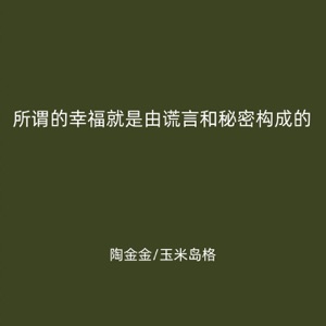 所谓的幸福就是由谎言和秘密构成的 - Single