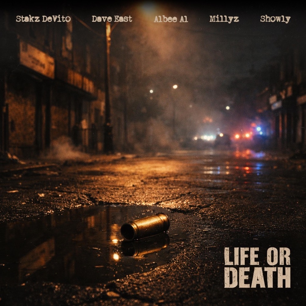 Обложка альбома «Life or Death (feat. Dave East) - Single» — Stakz DeVito, Albee Al, Millyz & Showly