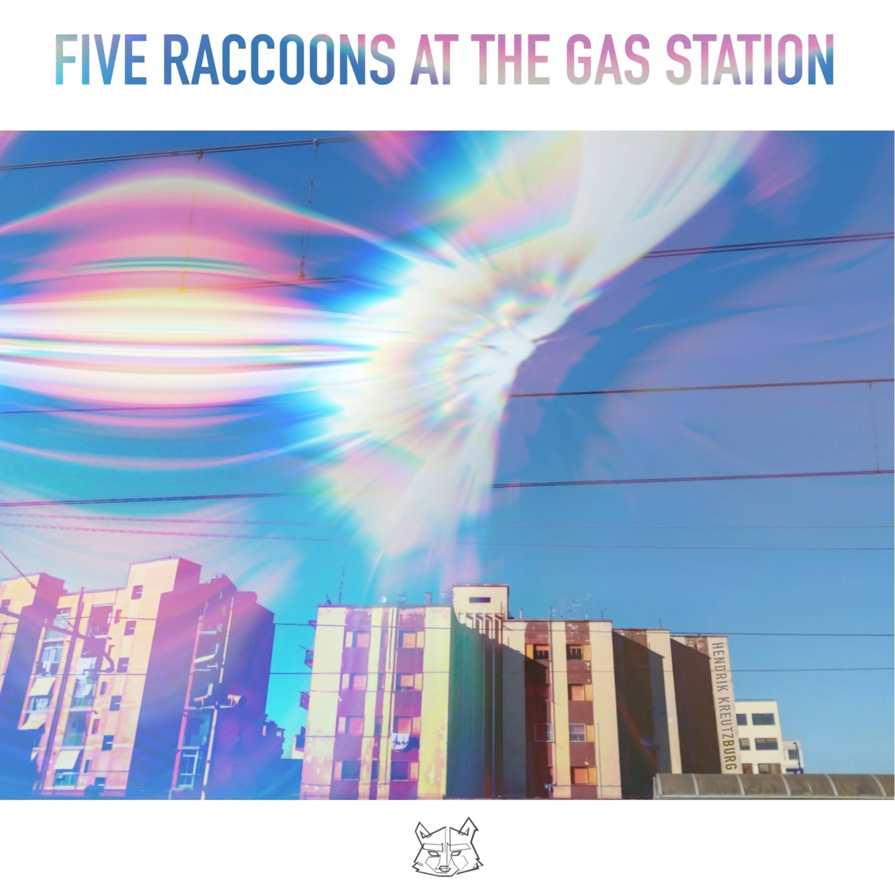 Five Raccoons at the Gas Station