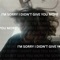 I'M SORRY I DIDN'T GIVE YOU MORE - Couvo lyrics