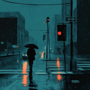 Rainy Sidewalk Echoes