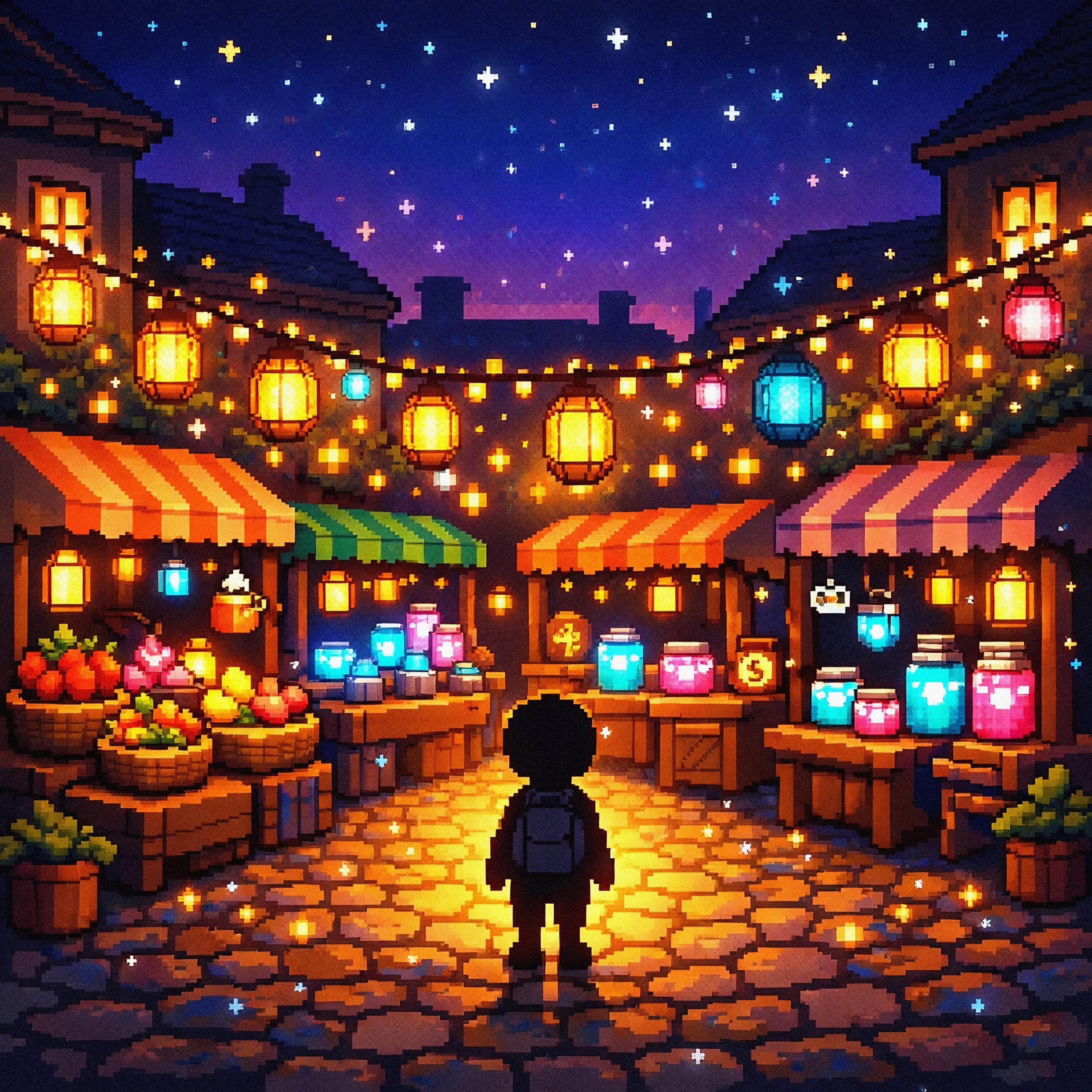 ​Nighttime Market Square - Single