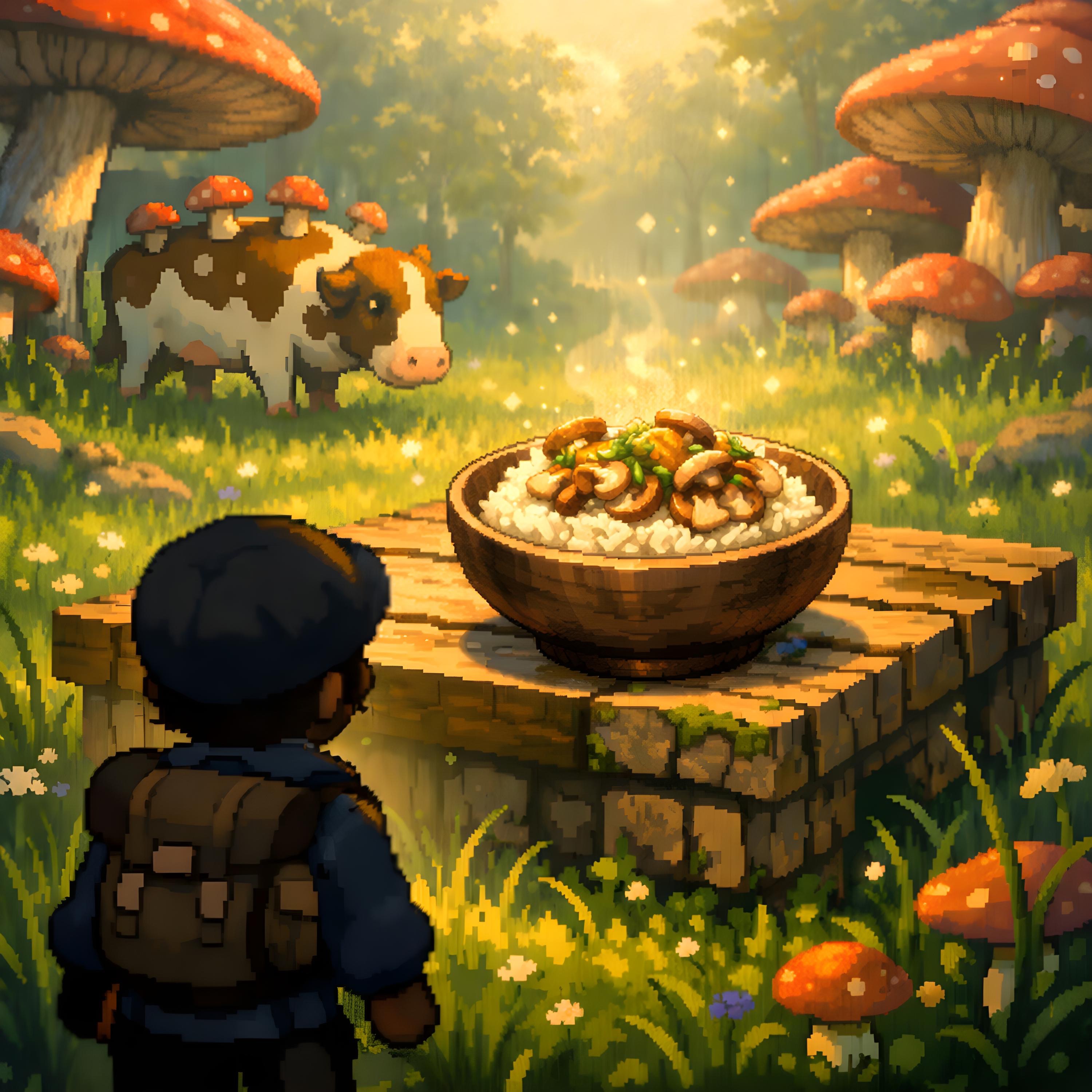 Mushroom Cow Rice - Single