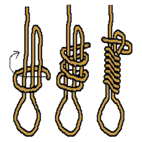 hanging from a rope