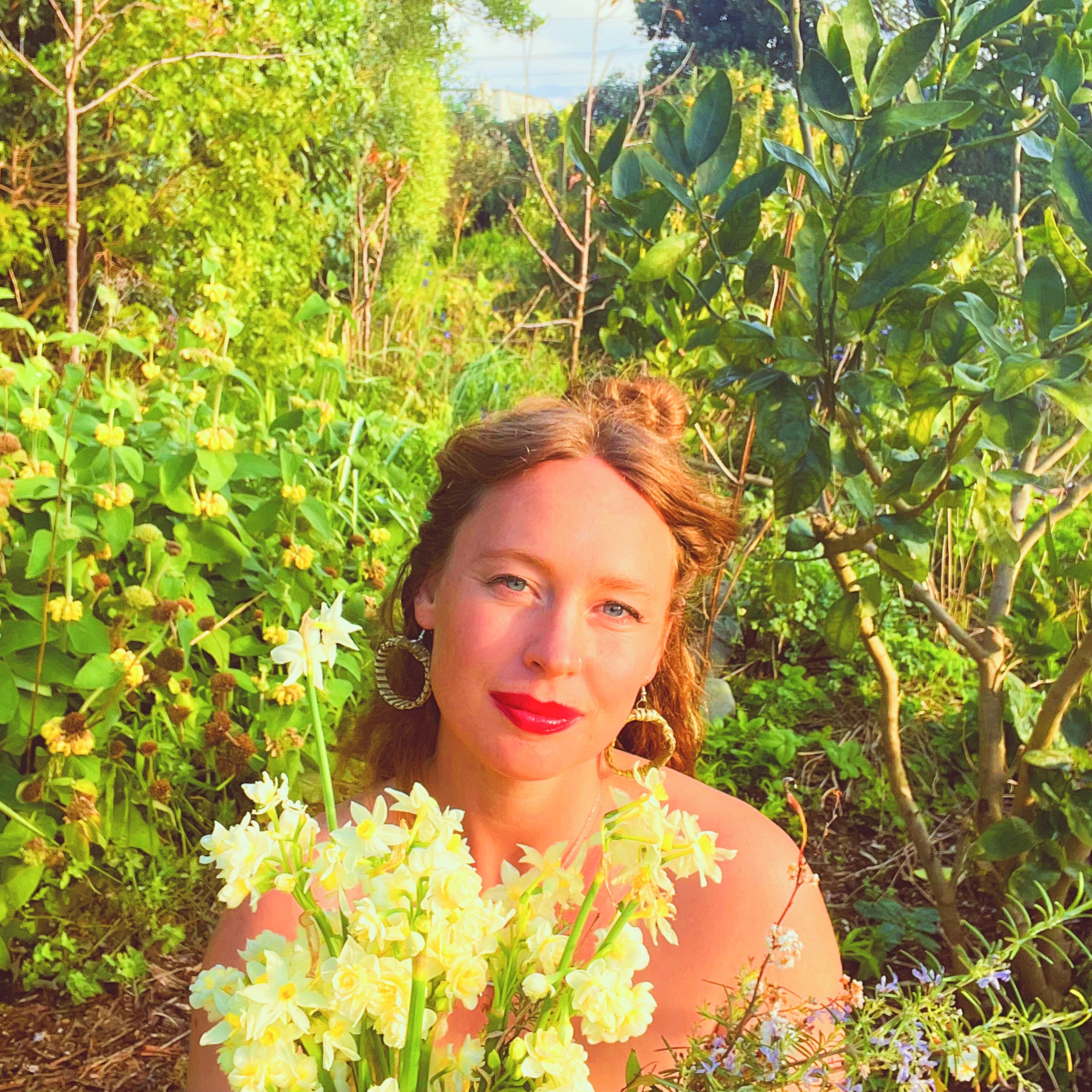 Topless Picking Flowers - Single