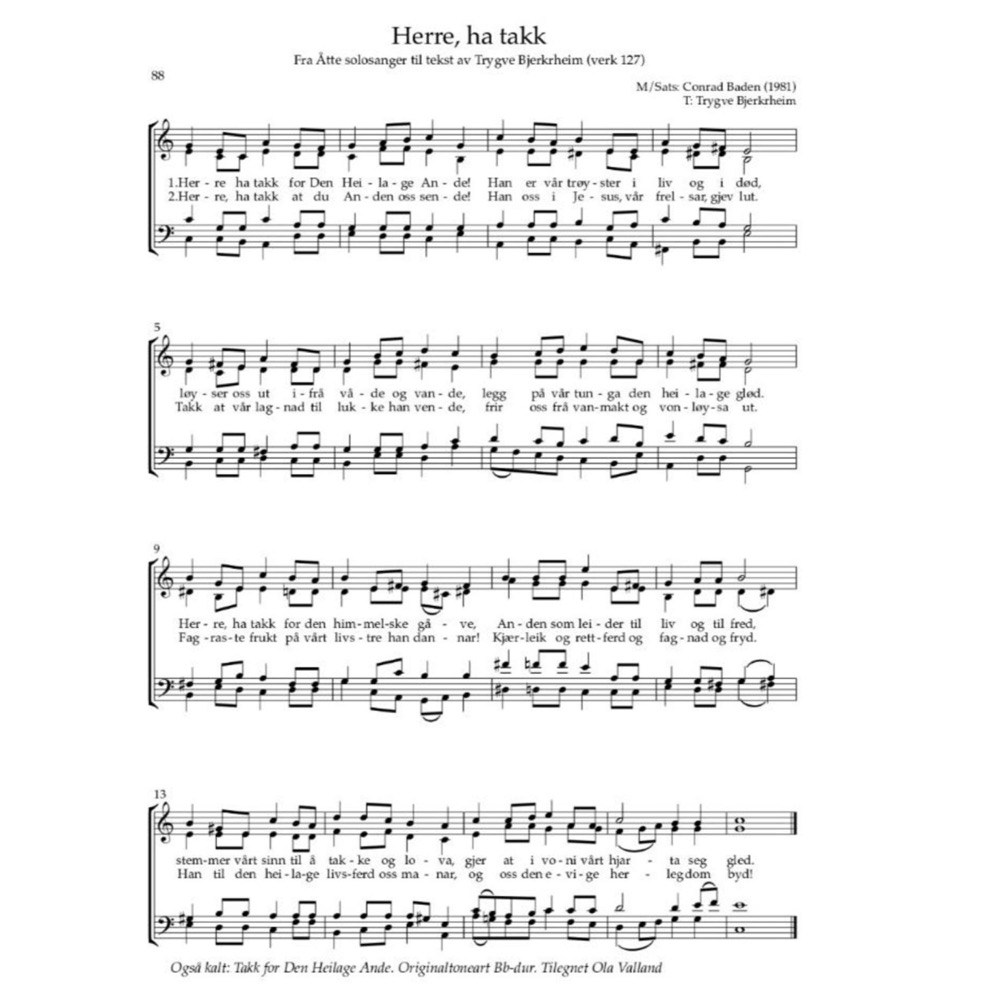Обложка альбома «Herre, ha takk for Den heilage ande 1981. Op 127.2 (feat. Ola Valland & Daniel Strøm) - Single» — Conrad Baden
