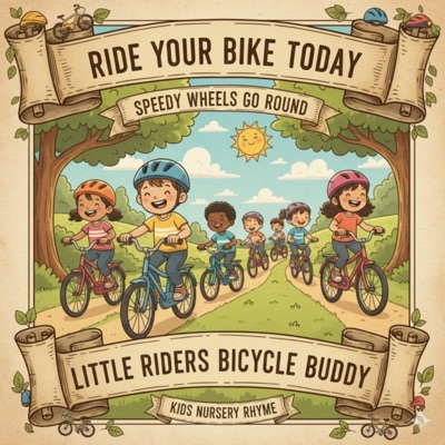 Ride Your Bike Today Speedy Wheels Go Round Kids Nursery Rhyme Little Riders Bicycle Buddy - Single
