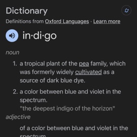 color: indigo Sumine