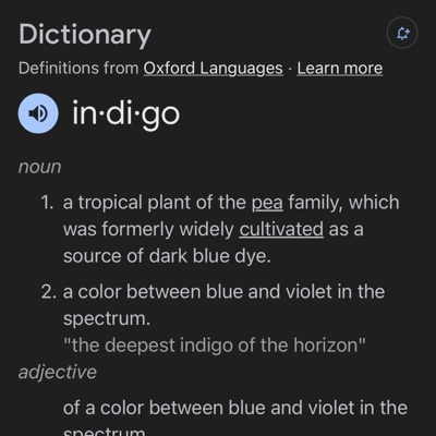 color: indigo - Single