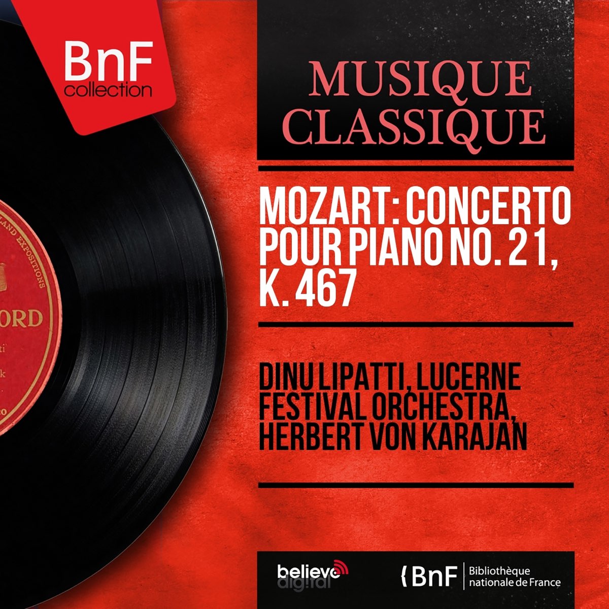 Mozart Concerto Pour Piano No K Mono Version Ep Album By Dinu Lipatti Lucerne