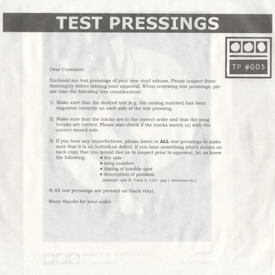 Testpressing#005 - Single
