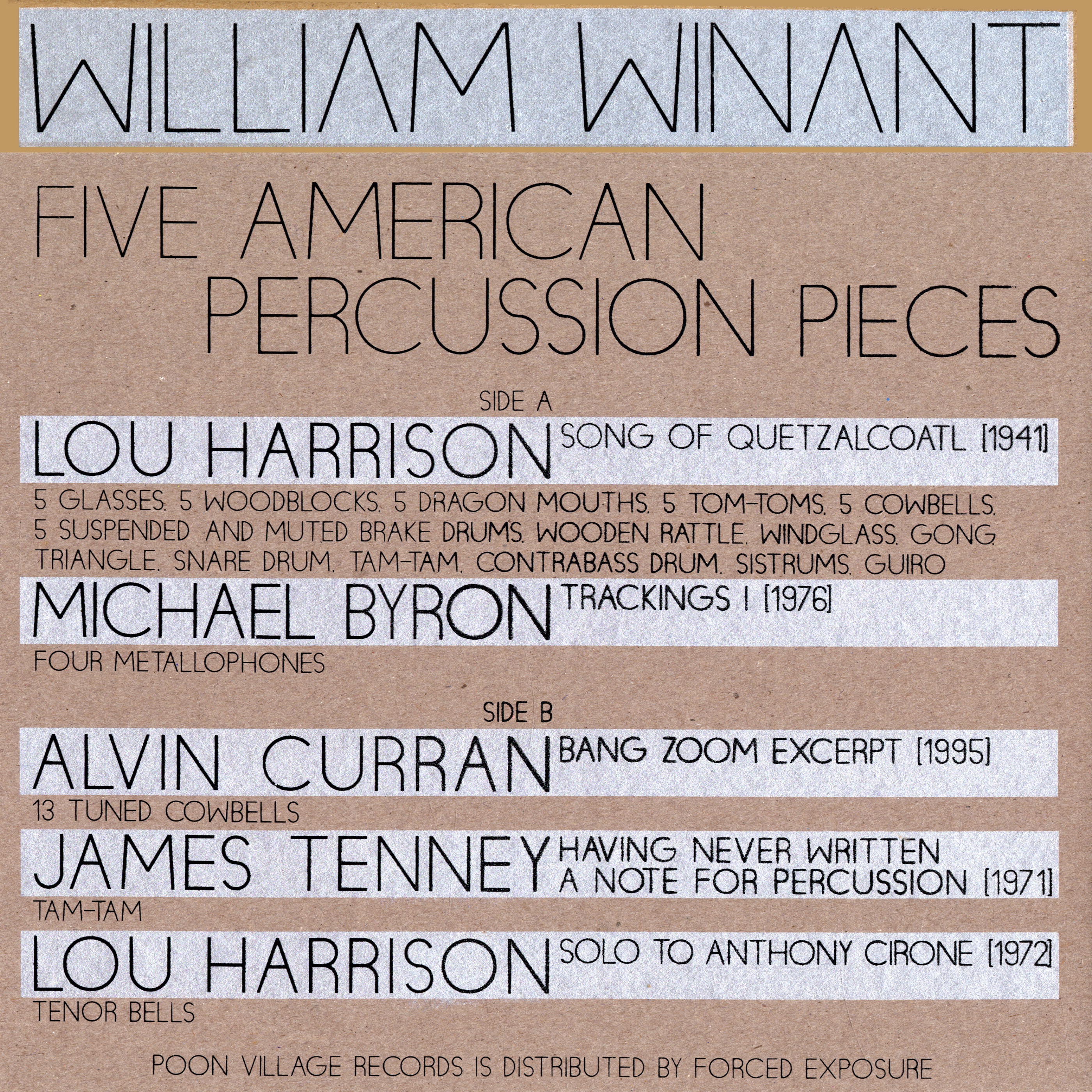 Five American Percussion Pieces by William Winant album cover