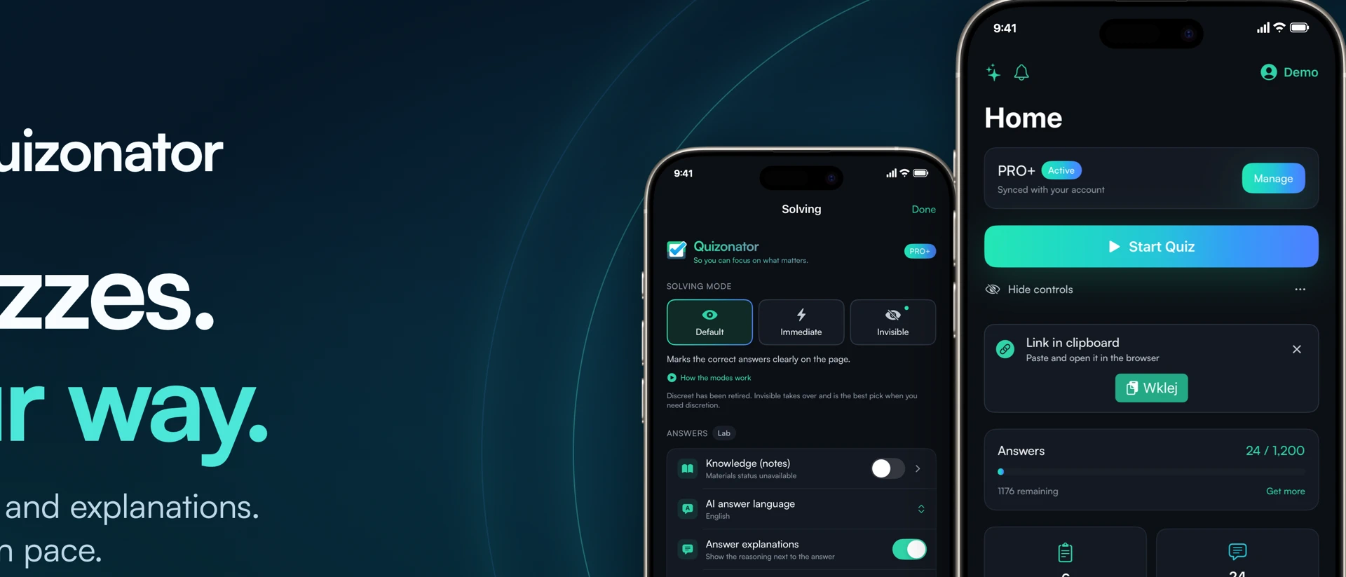 Quizonator: AI Quiz Helper product page header