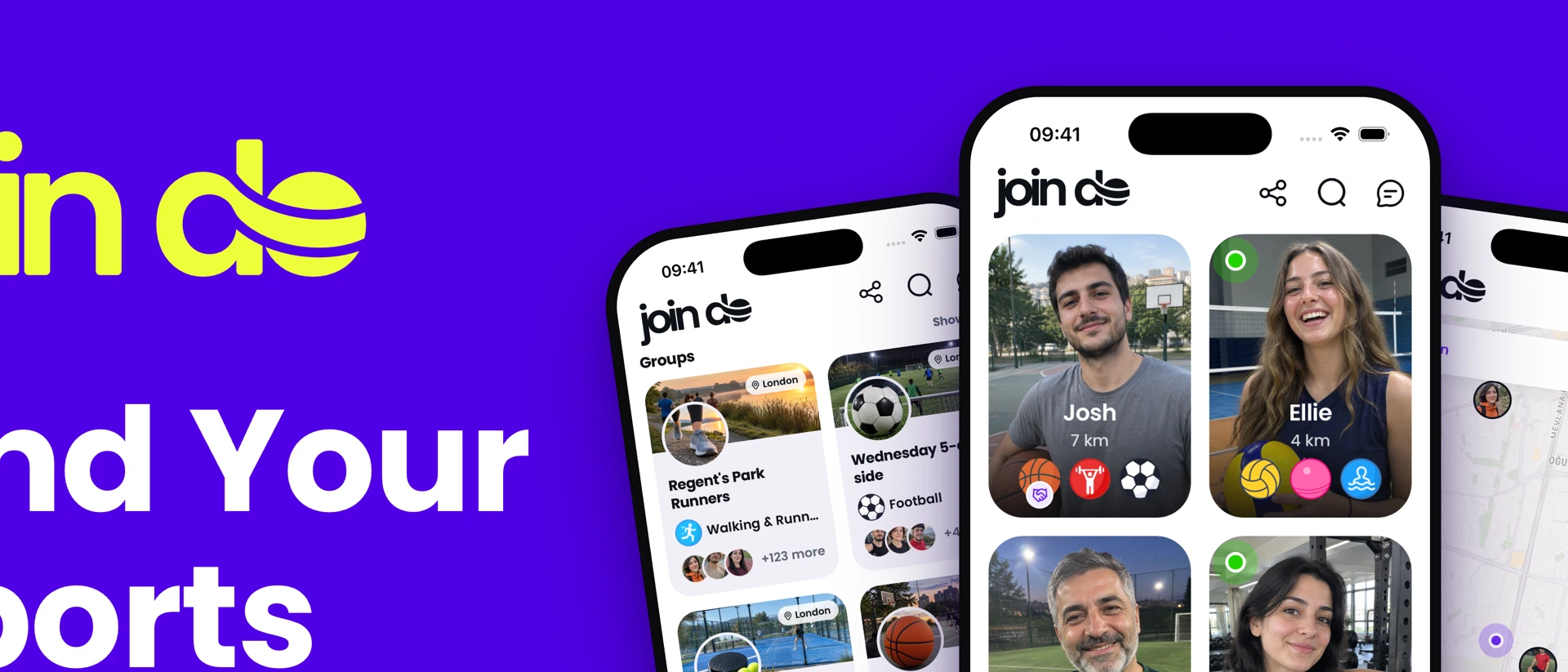 Join do: Find Sports Partners product page header