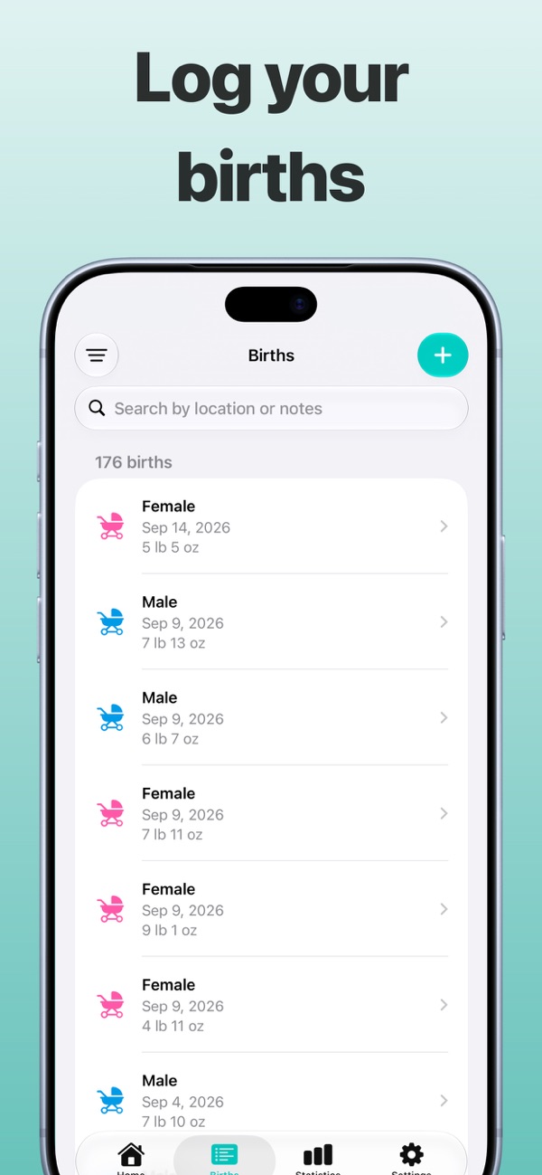 Birth Log screenshot 3