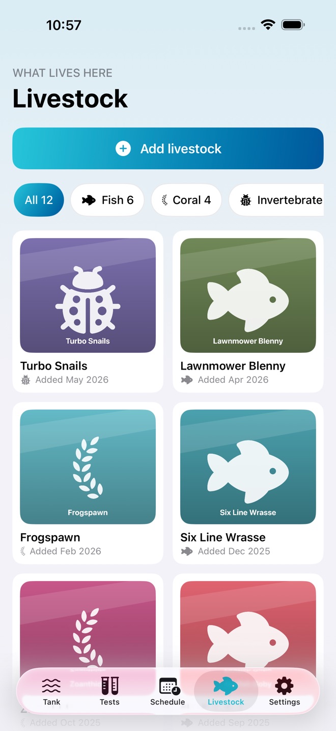 ReefNote : Journal d'aquarium capture d’écran 5