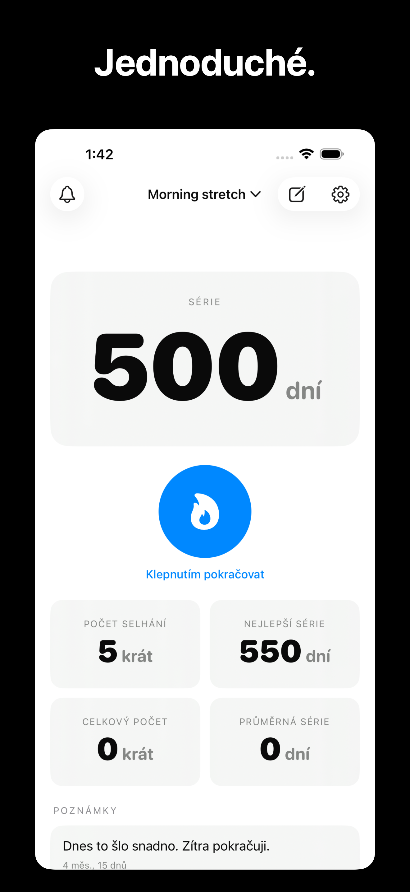 KeepGoing - Habit Tracker iOS screenshot 1 showing app interface
