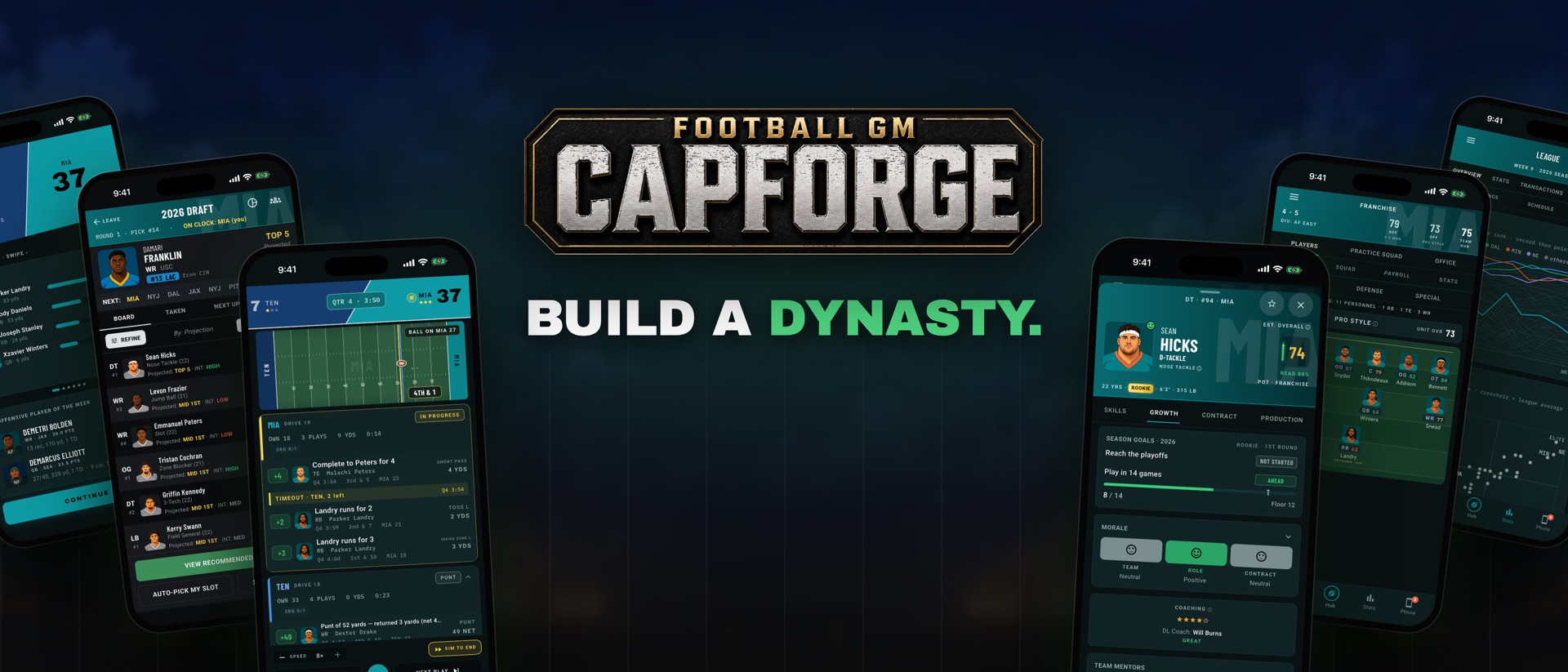 CapForge: Football GM 2026 product page header