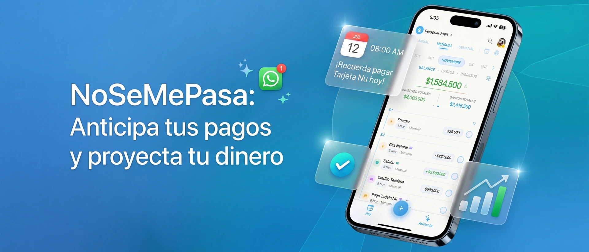 NoSeMePasa: Control de Pagos product page header