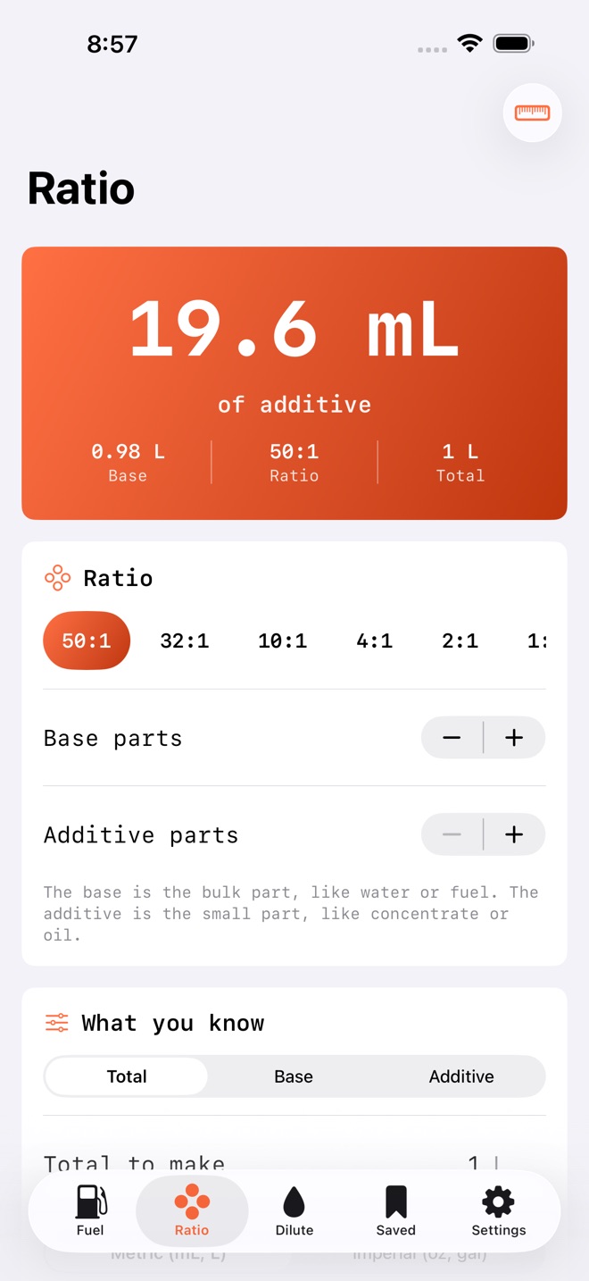 MixRatio: Dilution Mixer screenshot 2