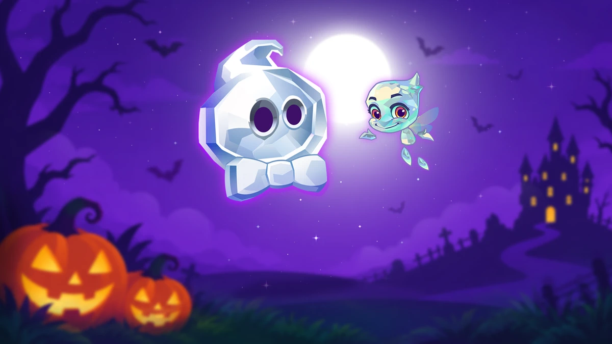 Bejeweled Blitz search result, In-app event: New Rare Gem Howl-O-White