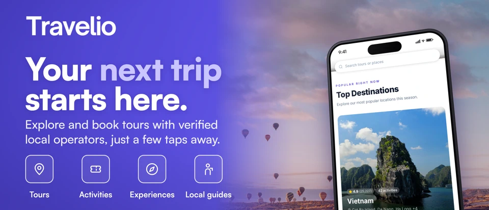 Travelio - Tours & Activities App Store product page header