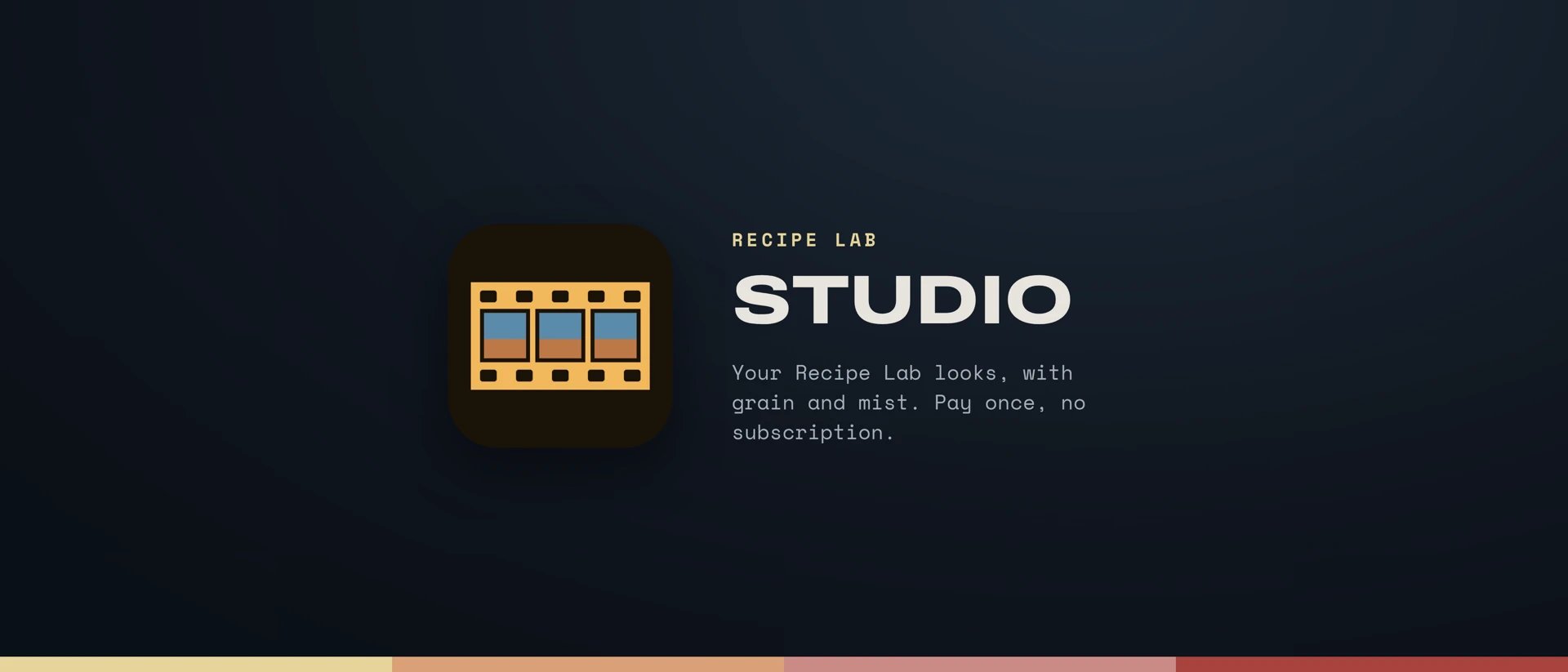 Recipe Lab Studio product page header