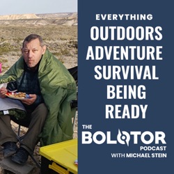 A seasoned outdoorsman, on his captivating journey through the wilderness as he shares his experiences on a podcast 