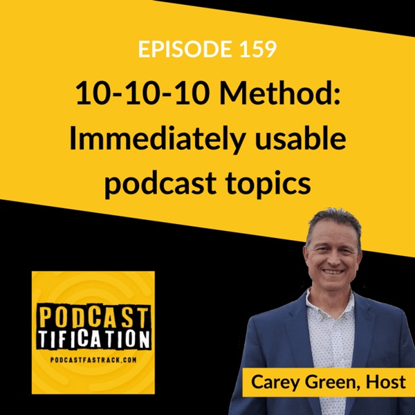 159: Discover 10 to 15 immediately usable podcast topics in just 30 minutes: The 10-10-10 method photo