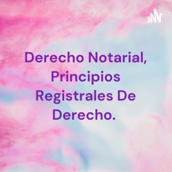 Derecho Notarial, Principios Registrales De Derecho. 