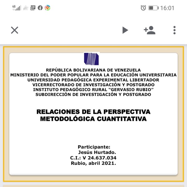 Relaciones de la Perspectiva metodologica Cuantitativa 