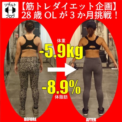 【筋トレダイエット企画】28歳OLが3か月で-5.9kg、-8.9％を達成した方法の全て