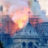 Notre Dame in Paris, France, burns