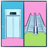 Elevators vs. Escalators: an uplifting debate