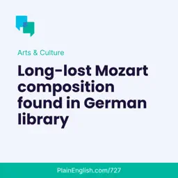 Lost Mozart composition found in German archives (Every now and then)